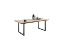 Kulissen-Esstisch >BROOKLYN< in Wildeiche geölt / Metall - 280x73x100 (BxHxT)