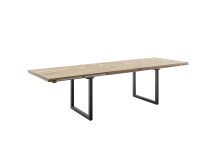 Kulissen-Esstisch >BROOKLYN< in Bianco geölt / Metall - 280x73x100 (BxHxT)
