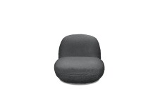 Drehsessel >CHRIS< drehbar, aufgebaut, weicher Bezugsstoff anthrazit - 85x70x99 (BxHxT)