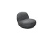 Drehsessel >CHRIS< drehbar, aufgebaut, weicher Bezugsstoff anthrazit - 85x70x99 (BxHxT)