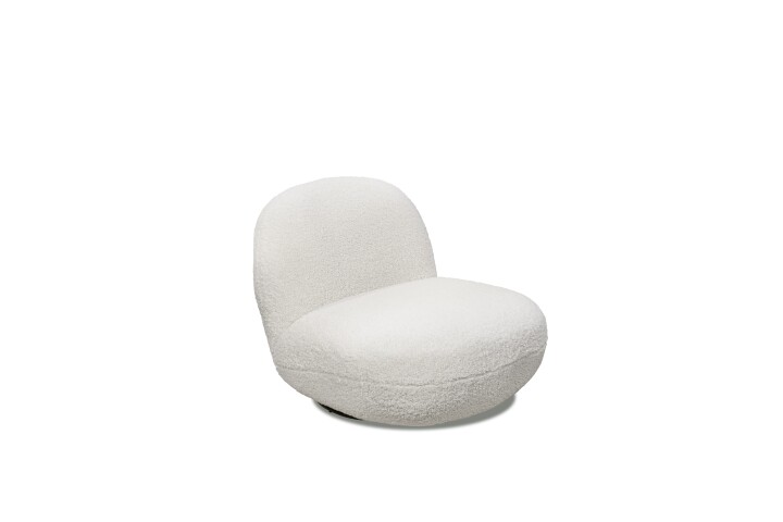 Drehsessel >CHRIS< drehbar, aufgebaut, weicher Bezugsstoff cream - 85x70x99 (BxHxT)