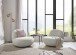Drehsessel >CHRIS< drehbar, aufgebaut, weicher Bezugsstoff cream - 85x70x99 (BxHxT)