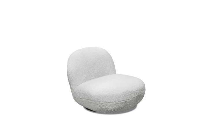 Drehsessel >CHRIS< drehbar, aufgebaut, weicher Bezugsstoff silver - 85x70x99 (BxHxT)