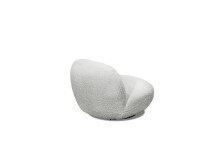 Drehsessel >CHRIS< drehbar, aufgebaut, weicher Bezugsstoff silver - 85x70x99 (BxHxT)