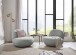 Drehsessel >CHRIS< drehbar, aufgebaut, weicher Bezugsstoff silver - 85x70x99 (BxHxT)