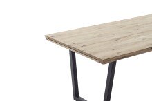 Kulissen-Esstisch >BROOKLYN< in Wildeiche geölt / Metall - 280x73x100 (BxHxT)