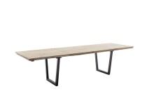 Kulissen-Esstisch >BROOKLYN< in Bianco geölt / Metall - 280x73x100 (BxHxT)