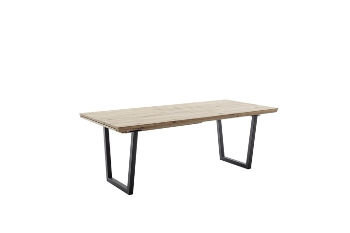 Kulissen-Esstisch >BROOKLYN< in Bianco geölt / Metall - 320x73x100 (BxHxT)