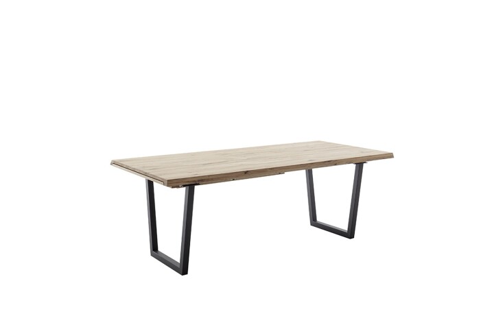 Kulissen-Esstisch >BROOKLYN< in Wildeiche geölt / Metall - 300x73x100 (BxHxT)