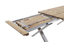 Kulissen-Esstisch >BROOKLYN< in Bianco geölt / Metall - 280x73x100 (BxHxT)