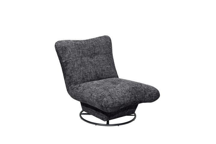 Drehsessel >MARANELLO< weicher Bezugsstoff anthrazit - 96x75x93 (BxHxT)