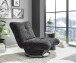 Drehsessel >MARANELLO< weicher Bezugsstoff anthrazit - 96x75x93 (BxHxT)