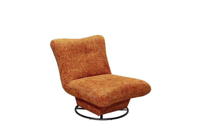 Drehsessel >MARANELLO< weicher Bezugsstoff in orange - 96x75x93 (BxHxT)