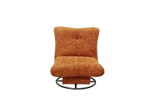 Drehsessel >MARANELLO< weicher Bezugsstoff in orange - 96x75x93 (BxHxT)