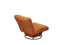 Drehsessel >MARANELLO< weicher Bezugsstoff in orange - 96x75x93 (BxHxT)