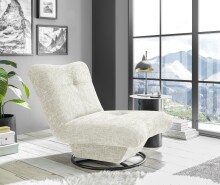 Drehsessel >MARANELLO< weicher Bezugsstoff in Ivory...