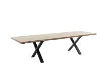 Kulissen-Esstisch >BROOKLYN< in Bianco geölt / Metall - 320x73x100 (BxHxT)