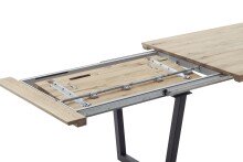 Kulissen-Esstisch >BROOKLYN< in Bianco geölt / Metall - 320x73x100 (BxHxT)