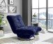 Drehsessel >MARANELLO< weicher Bezugsstoff in dark blue - 96x75x93 (BxHxT)