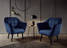 Loungesessel > MAX< Nosagfederung, wasserabweisender Bezug mondscheinblau - 84x87x70 BxHxT