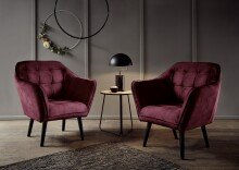 Loungesessel > MAX< Nosag-Federung, wasserabweisender Bezug burgund - 84x87x70 (BxHxT)