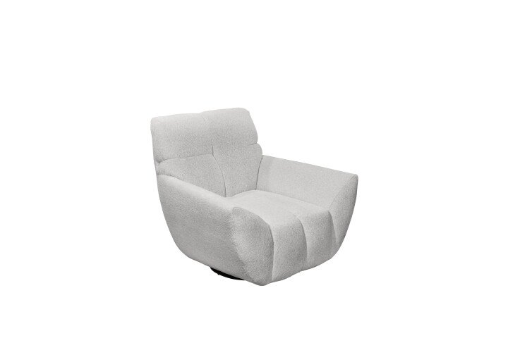 Drehsessel >NILS< montiert, Metallgestell, weicher Bezug silver - 110x90x94 (BxHxT)