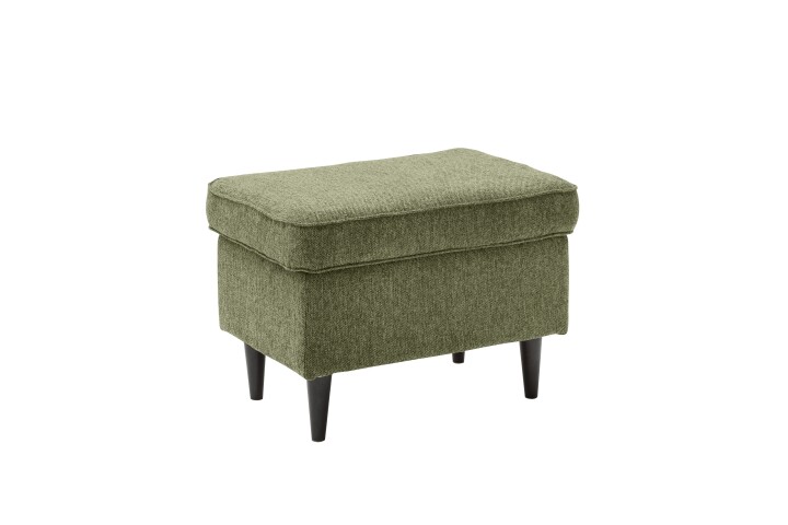 Fußhocker >OSKAR< in olive, Stoffbezug, weich, 100% Polyester - 63x43x42 (BxHxT)