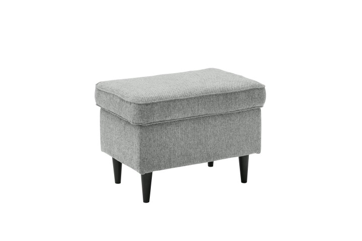 Fußhocker >OSKAR< in grey, Stoffbezug, weich, 100% Polyester - 63x43x42 (BxHxT)