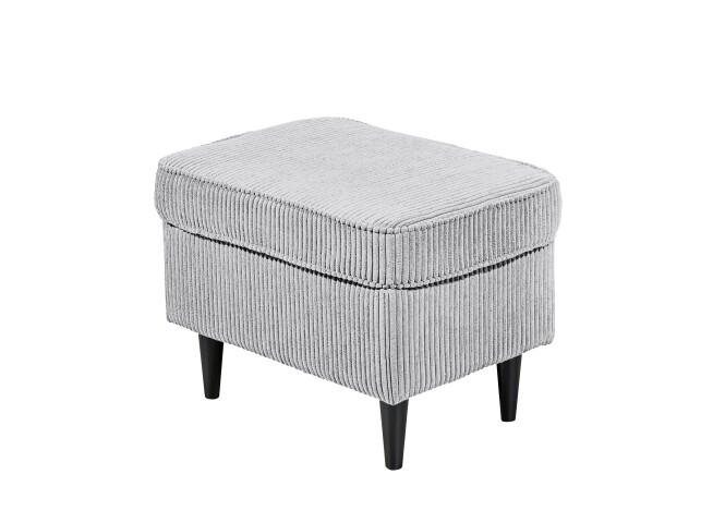 Fußhocker >OSKAR< in dove, Stoffbezug, weich, 100% Polyester - 63x43x42 (BxHxT)