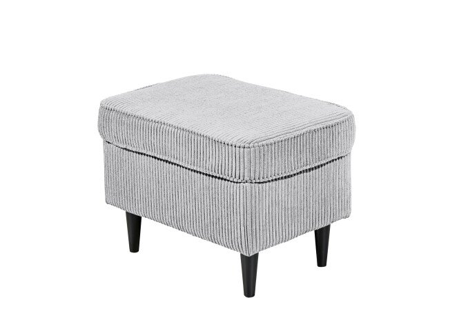 Fußhocker >OSKAR< in dove, Stoffbezug, weich, 100% Polyester - 63x43x42 (BxHxT)