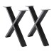 Kulissen-Esstisch >BROOKLYN< in Wildeiche geölt / Metall - 320x73x100 (BxHxT)