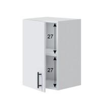 Hängeschrank >KIRA< in Weiß glänzend/Mattweiß - 40x59x34 (BxHxT)