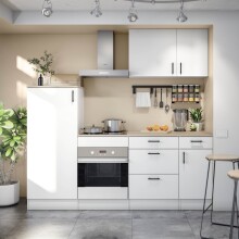 Hängeschrank >KIRA< in Weiß glänzend/Mattweiß - 60x59x34 (BxHxT)