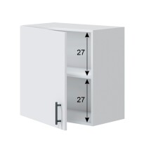 Hängeschrank >KIRA< in Weiß glänzend/Mattweiß - 60x59x34 (BxHxT)