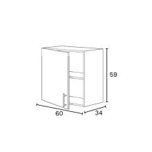 Hängeschrank >KIRA< in Weiß glänzend/Mattweiß - 60x59x34 (BxHxT)