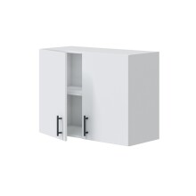 Hängeschrank >KIRA< in Weiß glänzend/Mattweiß - 80x59x34 (BxHxT)