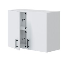 Hängeschrank >KIRA< in Weiß glänzend/Mattweiß - 80x59x34 (BxHxT)