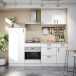 Hängeschrank >KIRA< in Weiß glänzend/Mattweiß - 80x59x34 (BxHxT)