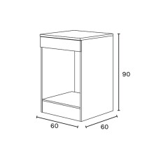 Herdumbauschrank >KIRA< in Weiß glänzend/Mattweiß - 60x90x60 (BxHxT)