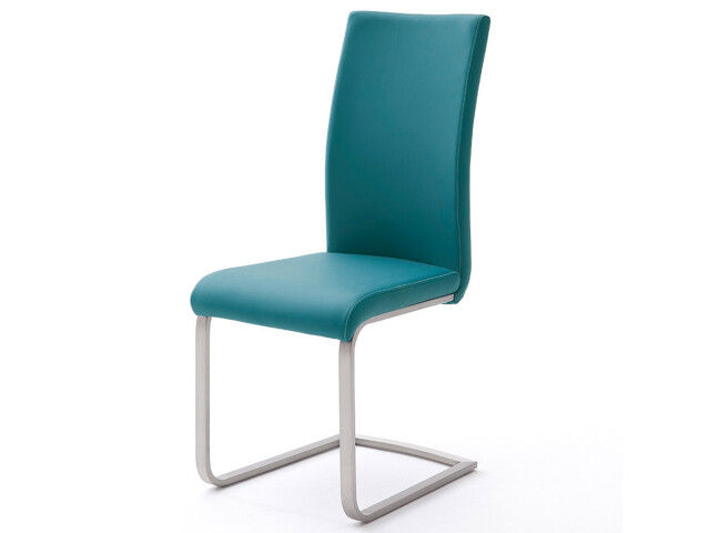 Esszimmerstuhl >Miafle II< (4er Set) in petrol aus Metall - 42x102x58cm (BxHxT)