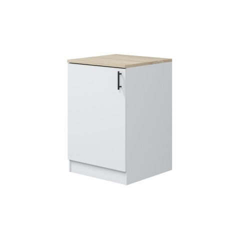 Unterschrank >KIRA< in Weiß glänzend/Mattweiß - 60x90x60 (BxHxT)
