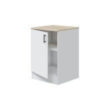 Unterschrank >KIRA< in Weiß glänzend/Mattweiß - 60x90x60 (BxHxT)