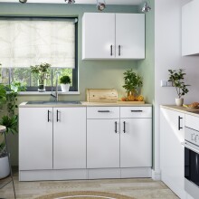 Unterschrank >KIRA< in Weiß glänzend/Mattweiß - 60x90x60 (BxHxT)