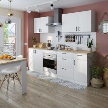 Unterschrank >KIRA< in Weiß glänzend/Mattweiß - 40x90x60 (BxHxT)