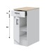 Unterschrank >KIRA< in Weiß glänzend/Mattweiß - 40x90x60 (BxHxT)