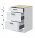 Unterschrank >KIRA< in Weiß glänzend/Mattweiß - 60x90x60 (BxHxT)