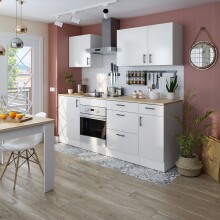 Spülenunterschrank >KIRA< in Weiß glänzend/Mattweiß - 80x90x60 (BxHxT)