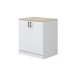 Spülenunterschrank >KIRA< in Weiß glänzend/Mattweiß - 80x90x60 (BxHxT)