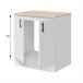 Spülenunterschrank >KIRA< in Weiß glänzend/Mattweiß - 80x90x60 (BxHxT)
