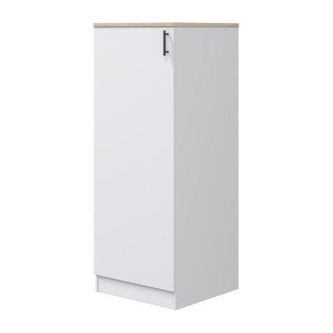 Hochschrank >KIRA< in Weiß glänzend/Mattweiß - 60x148x60 (BxHxT)